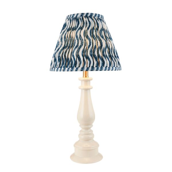 Endon Lighting - Myrtle & Ripple 25cm - 116320 - White Warm Brass Blue Table Lamp With Shade