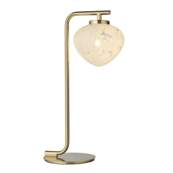 Mills - Satin Brass White Glass Table Lamp