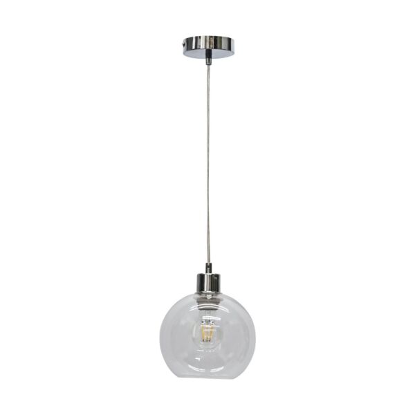 Barnum - Clear Glass Globe with Chrome Pendant Fitting