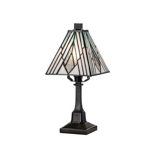 Elstead Lighting - Alderley - TF-ALDERLEY-TL-S - Vintage Bronze Tiffany Art Glass Table Lamp With Shade