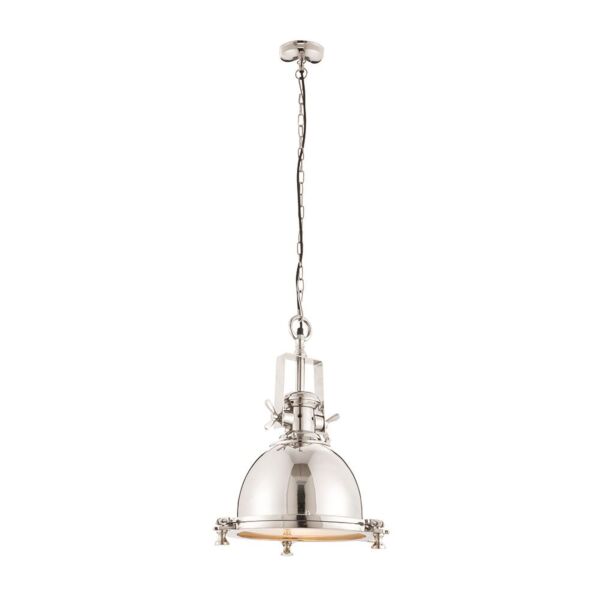 Endon Lighting - Fenton - 73103 - Nickel Frosted Glass Ceiling Pendant Light