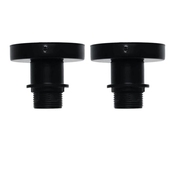 Set of 2 Cassidy - Black E27 Flush Mount Ceiling Lights for Easy Fit Shades