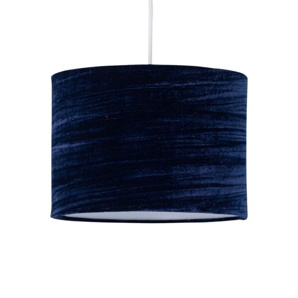 Navy Blue Crushed Velvet 30cm Pendant Lightshade