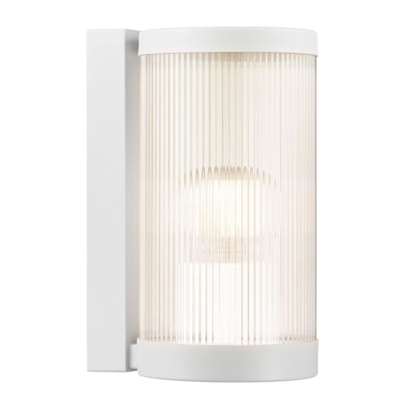 Nordlux - Coupar - 2218061001 - White Clear Ribbed Glass IP54 Outdoor Wall Light