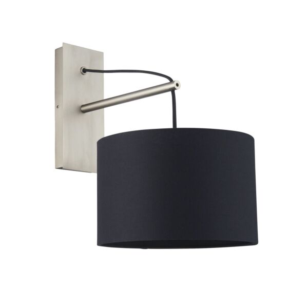 Presence - Matt Nickel Wall Light with Black Shade