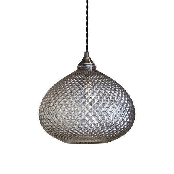 Endon Lighting - Livia - 95480 - Antique Brass Clear Champagne Glass Ceiling Pendant Light