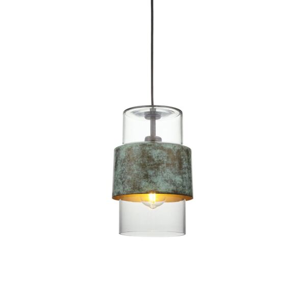 Reyna - Verdigris Bronze Clear Glass Ceiling Pendant Light