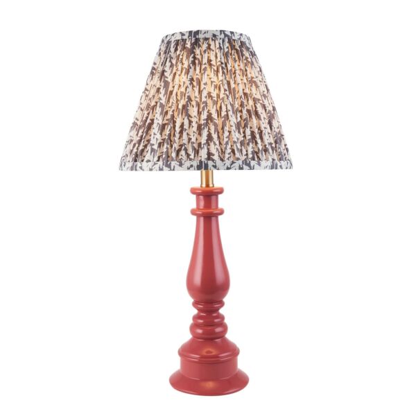 Endon Lighting - Myrtle & Leaf 25cm - 116355 - Pink Warm Brass Grey Table Lamp With Shade