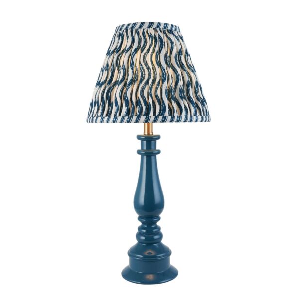 Endon Lighting - Myrtle & Ripple 25cm - 116344 - Blue Warm Brass Table Lamp With Shade