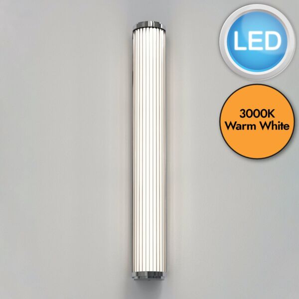 Astro Lighting - Versailles - 1380084 - LED Chrome Clear Ribbed Glass IP44 Bathroom Strip Wall Light