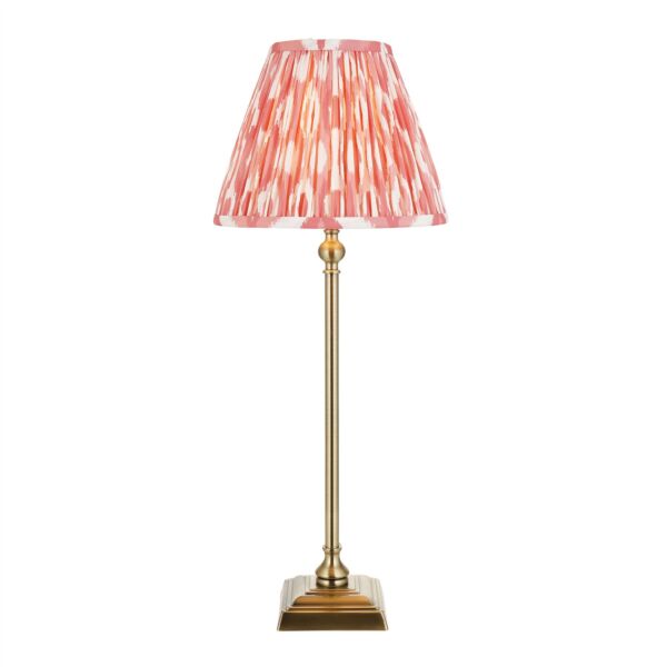 Endon Lighting - Lille - 118139 - Antique Brass Pink Table Lamp With Shade