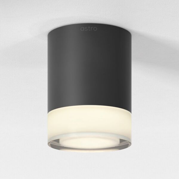 Astro Lighting - Ottawa - 1474001 - Black Frosted IP65 Bathroom Ceiling Flush Light