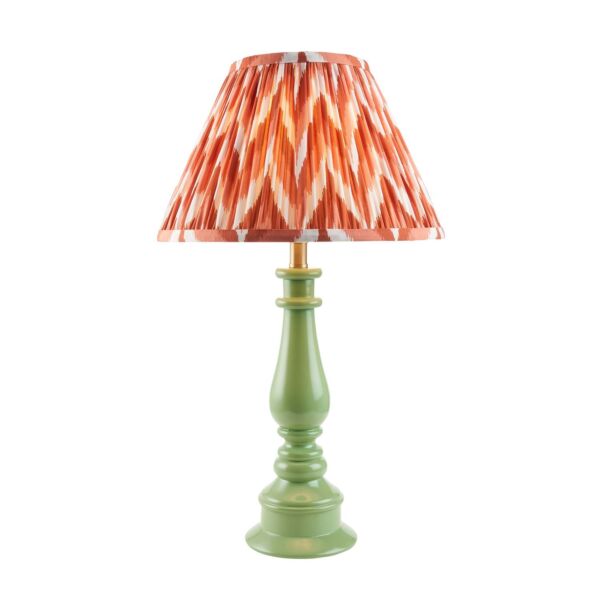 Endon Lighting - Myrtle & Zigzag 30cm - 114921 - Green Warm Brass Orange Table Lamp With Shade