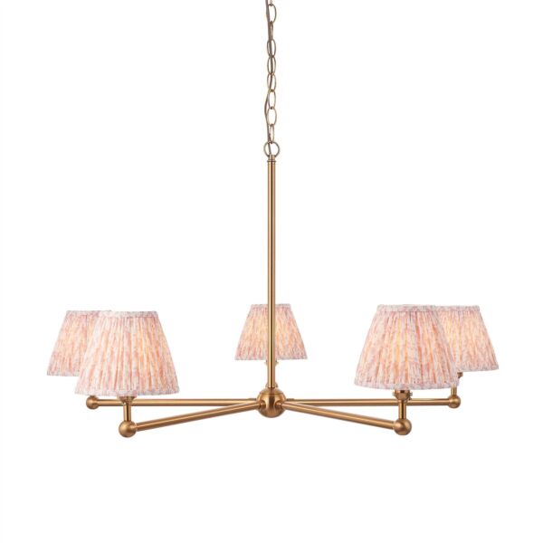 Endon Lighting - Santiago - 115012 - Aged Brass Peach 5 Light Ceiling Pendant Light