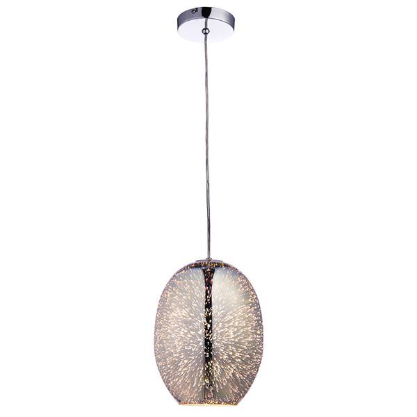 Endon Lighting - Stellar - 74939 - Chrome Holographic Glass Ceiling Pendant Light