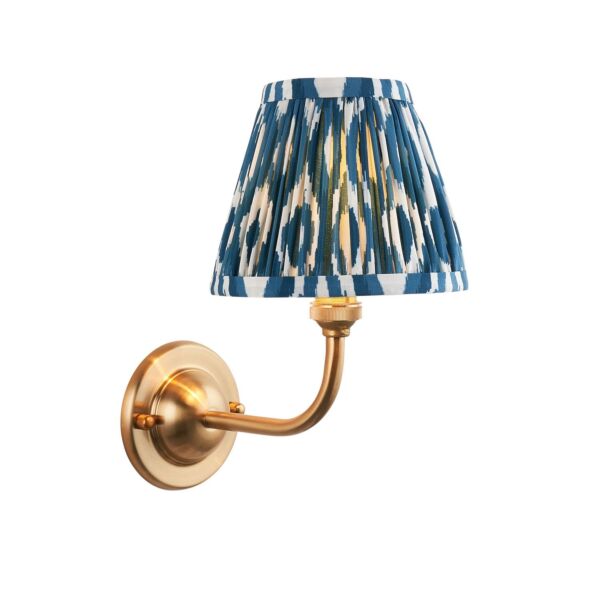 Endon Lighting - Dome Arc & Ikat 16cm - 115598 - Aged Brass Blue Wall Light