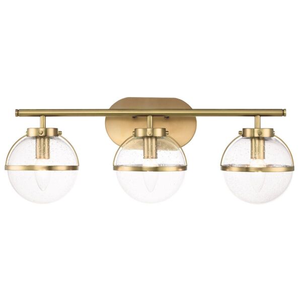 Hinkley Lighting - Hollis - HK-HOLLIS3-C-HB-BATH - Heritage Brass Clear Seeded Glass 3 Light IP44 Bathroom Wall Light