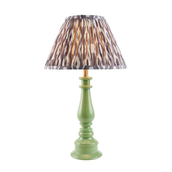 Endon Lighting - Myrtle & Ikat 30cm - 114922 - Green Warm Brass Grey Table Lamp With Shade