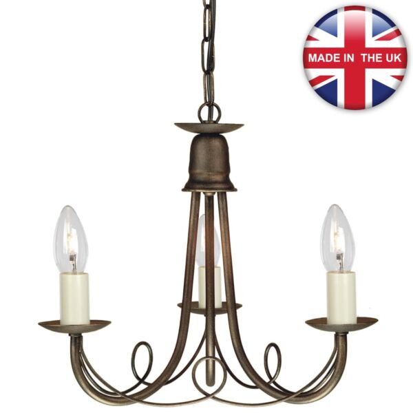 Elstead - Minster MN3-BLK-GOLD Chandelier