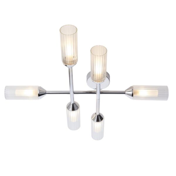 Westchester - Chrome & Clear Glass 6 Light IP44 Bathroom Ceiling Light