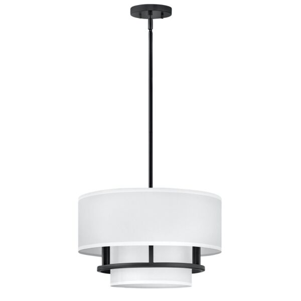 Hinkley Lighting - Graham - HK-GRAHAM-M-BK - Black 3 Light Flush Ceiling Light