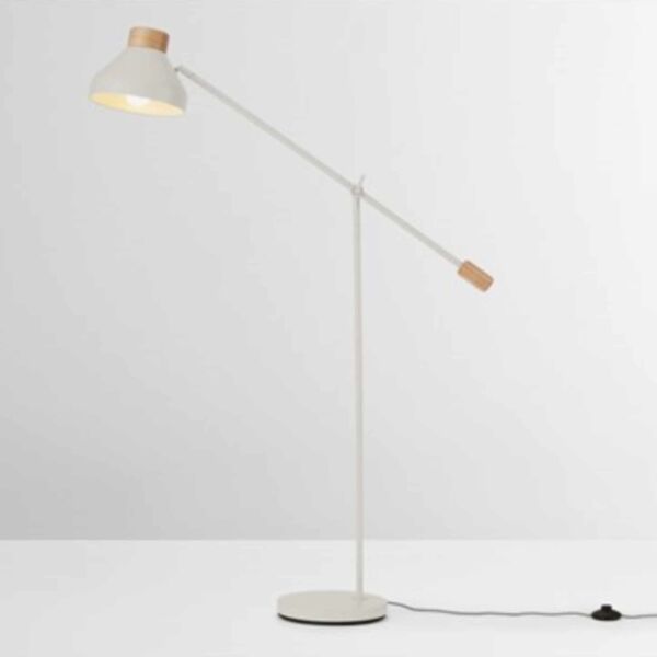 Arnold - Muted Grey Lever Arm Floor Reading Lamp