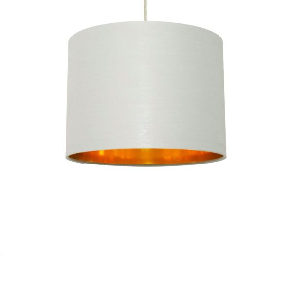 Grey Cotton Gold Lining 25cm Pendant Lightshade