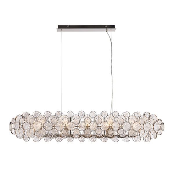 Endon Lighting - Marella - 76507 - Nickel Clear Glass 8 Light Bar Ceiling Pendant Light