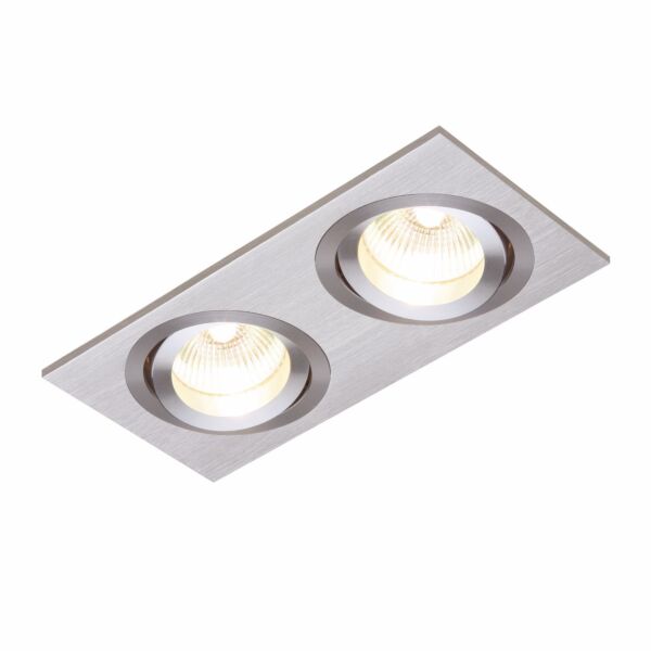 Saxby Lighting - Tetra - 52404 - Brushed Aluminium 2 Light Recessed Ceiling Downlight