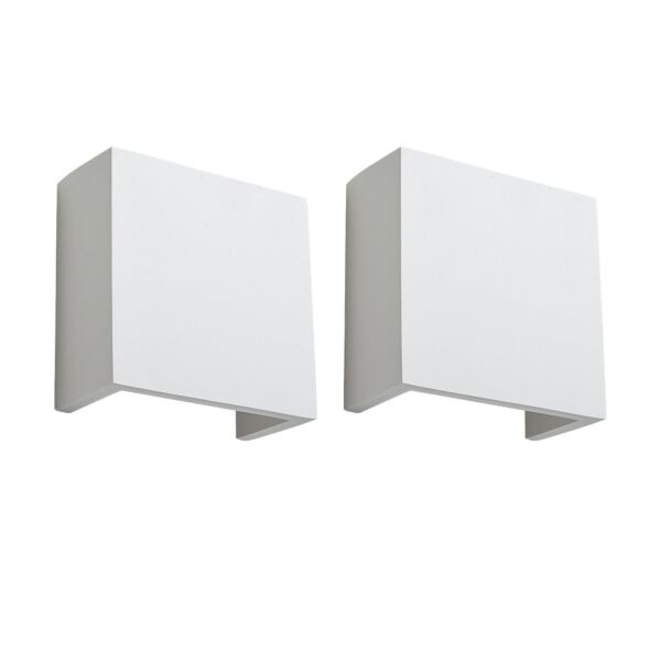 Set of 2 Michele - White G9 Plaster Wall Lights