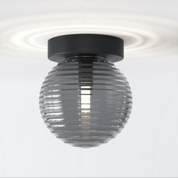 Astro Lighting - Tacoma - 5036005 & 1429027 - Black Smoked Glass IP44 Bathroom Ceiling Flush Light