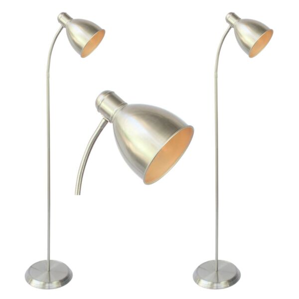 Set of 2 Carter - Satin Nickel Floor Lamps