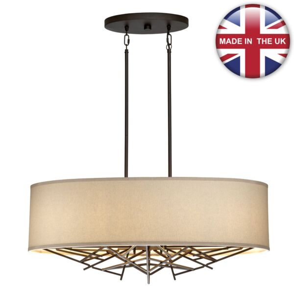 Elstead Lighting - Taiko - TAIKO5-ISLE - Olde Bronze Oatmeal 5 Light Ceiling Pendant Light