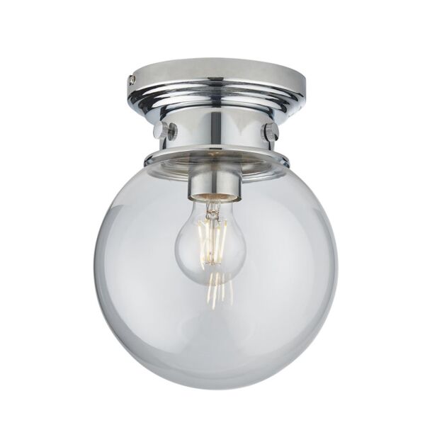 Endon Lighting - Cheswick - 96138 - Chrome Clear Glass IP44 Bathroom Ceiling Flush Light