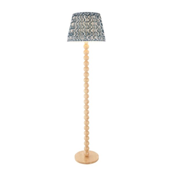 Endon Lighting - Cane & Ripple 40cm - 114338 - Natural Bamboo Blue Floor Lamp