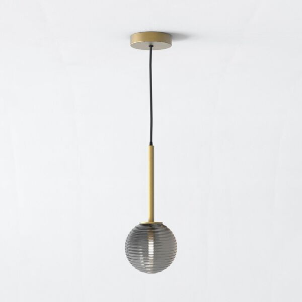 Astro Lighting - Tacoma - 5036005 & 1429024 - Antique Brass Smoked Glass IP44 Ceiling Pendant Light