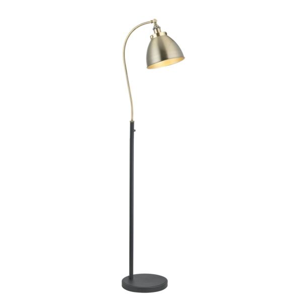 Endon Lighting - Franklin - 98748 - Antique Brass Black Floor Reading Lamp