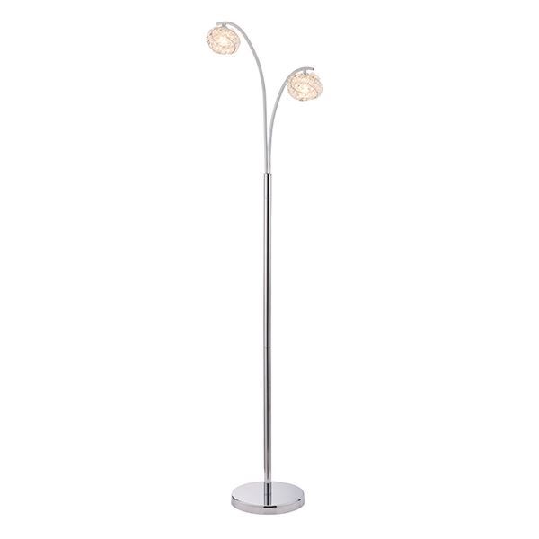 Endon Lighting - Talia - 77569 - Chrome Clear Crystal Glass 2 Light Floor Lamp