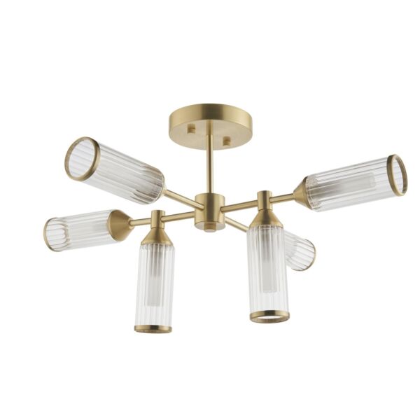 Westchester - Satin Brass & Glass Semi Flush