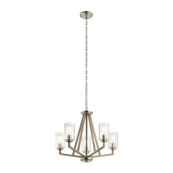 Kichler Lighting - Deryn - KL-DERYN5-DAG - Distressed Grey Clear Seeded Glass 5 Light Ceiling Pendant Light