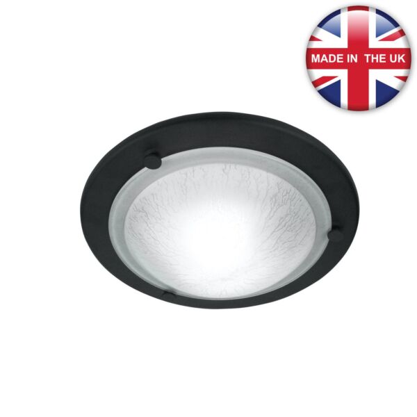 Elstead Lighting - Berwick - BERWICK-F-BLACK - Black Flush Ceiling Light