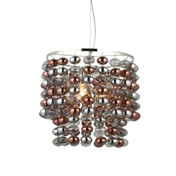 Endon Lighting - ESme - 98152 - Chrome Copper Glass 3 Light Ceiling Pendant Light