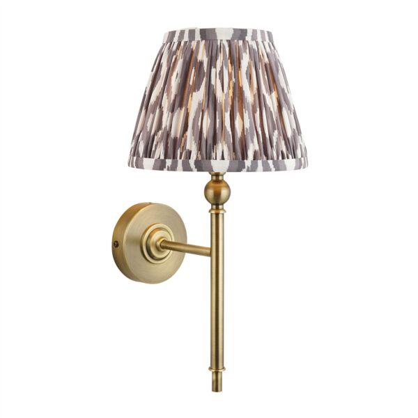 Endon Lighting - Lille - 118117 - Antique Brass Grey Wall Light