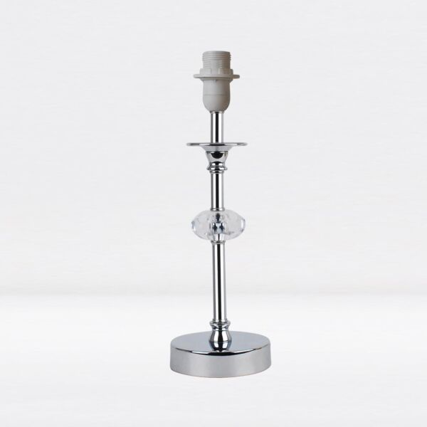 Chrome Stick Table Lamp Base with Facet Detail