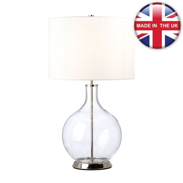 Elstead Lighting - Orb - ORB-CLEAR-PN-WHT - Nickel White Table Lamp With Shade