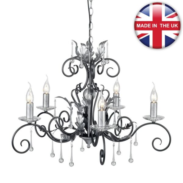 Elstead - Amarilli AML5-BLK-SILVER Chandelier