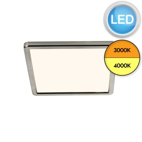 Nordlux - Oja Square 29 - 2015056155 - LED Brushed Nickel White Flush Ceiling Light