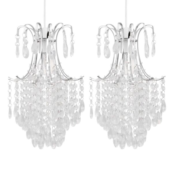 Set of 2 Chandelier Style Easy Fit Ceiling Light Shades