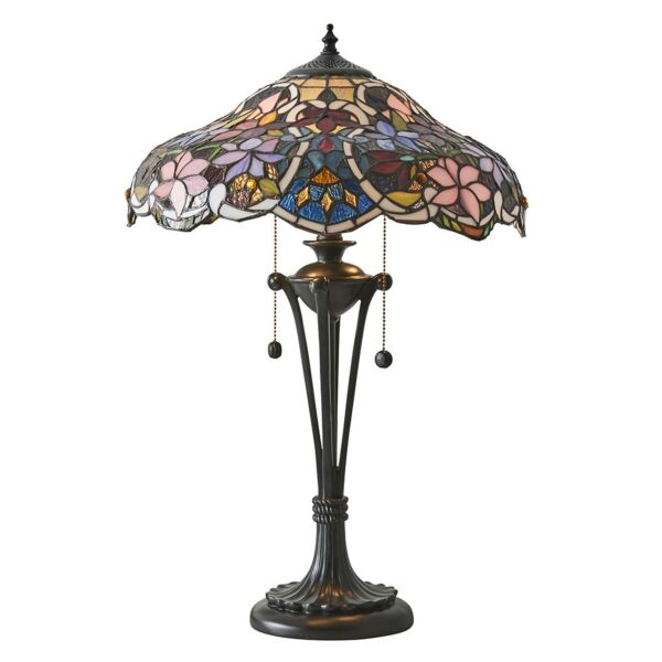 Interiors 1900 - Sullivan - 64326 - Dark Bronze Tiffany Glass 2 Light Table Lamp