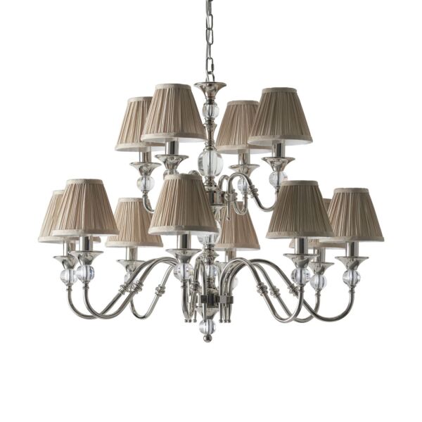 Interiors 1900 - Polina - 63581 - Nickel Beige 12 Light Chandelier